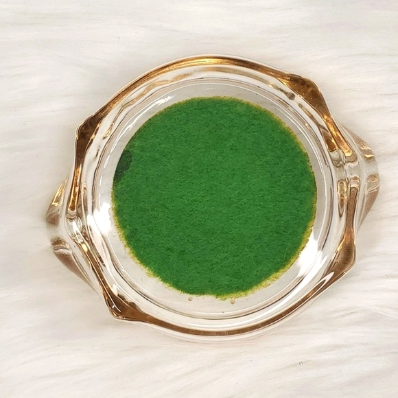 Vintage Tennessee Nashville State Capital Gold Tone Crystal Ashtray Felt Bottom - Picture 7 of 12